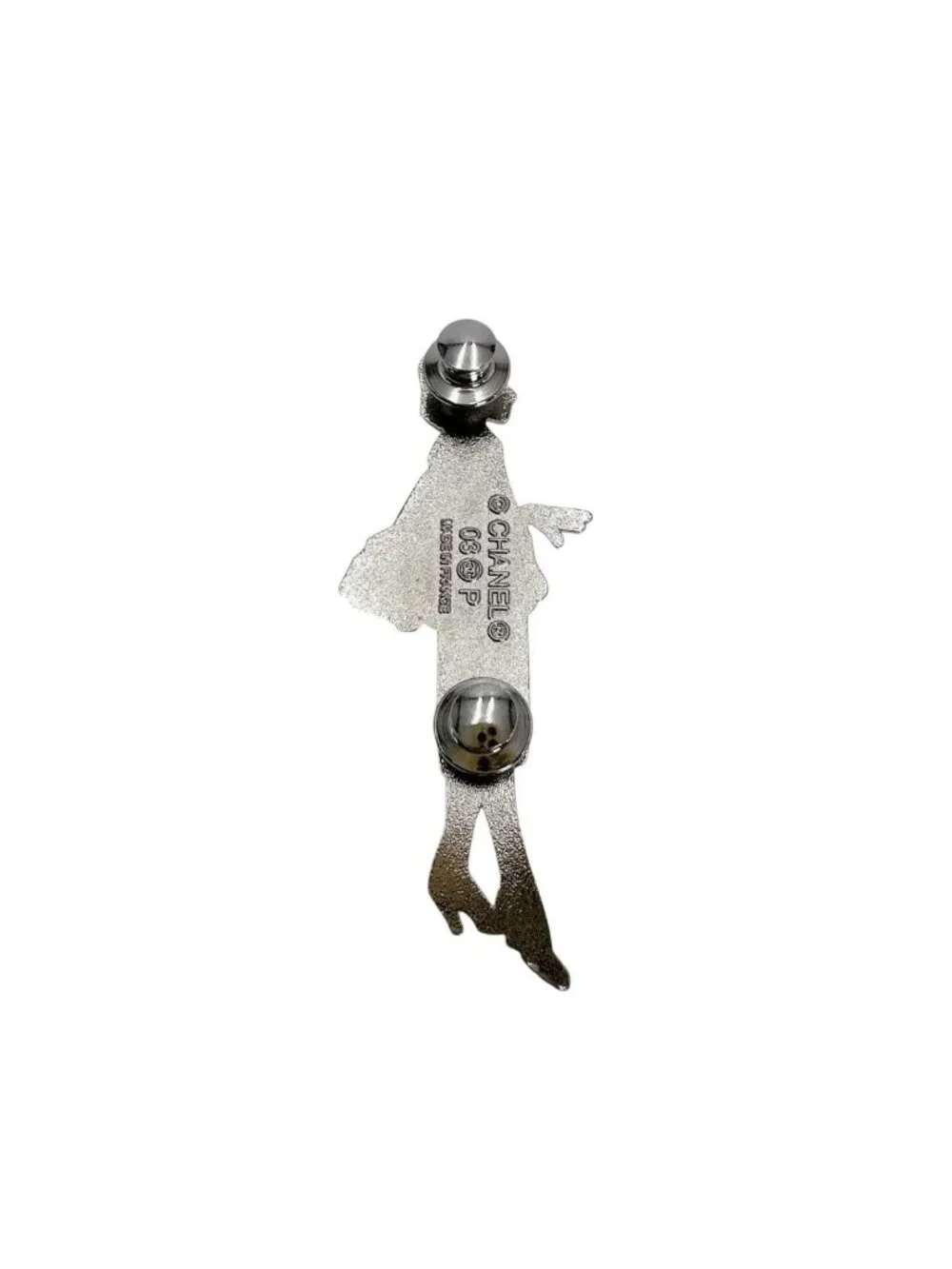 Chanel Pin Brooch Plate Pendant Silver
